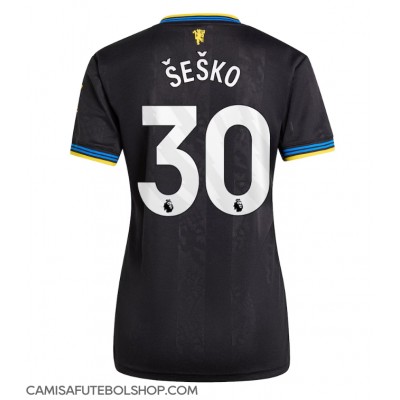 Camisa de time de futebol Manchester United Benjamin Sesko #30 Replicas 3º Equipamento Feminina 2025-26 Manga Curta Camisa de time de futebol Manchester United Benjamin Sesko #30 Replicas 3º Equipamento Feminina 2025-26 Manga Curta